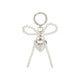 Pearl Ribbon Heart Charm Keyring No Team