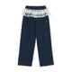 Womens Basic Lace Ruffle Semi Wide Pants Boston Red Sox