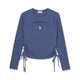 Basic Cut Out Slim Semi Crop Long Sleeve T-Shirts Los Angeles Dodgers