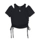 Basic Cut Out Slim Crop T-Shirts Los Angeles Dodgers