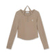 Basic Henley Neck Layered Slim Semi Crop Long Sleeve T-Shirts San Diego Padres