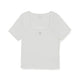 เสื้อยืด Basic Lace Square Neck Slim Semi Crop T-Shirts New York Yankees