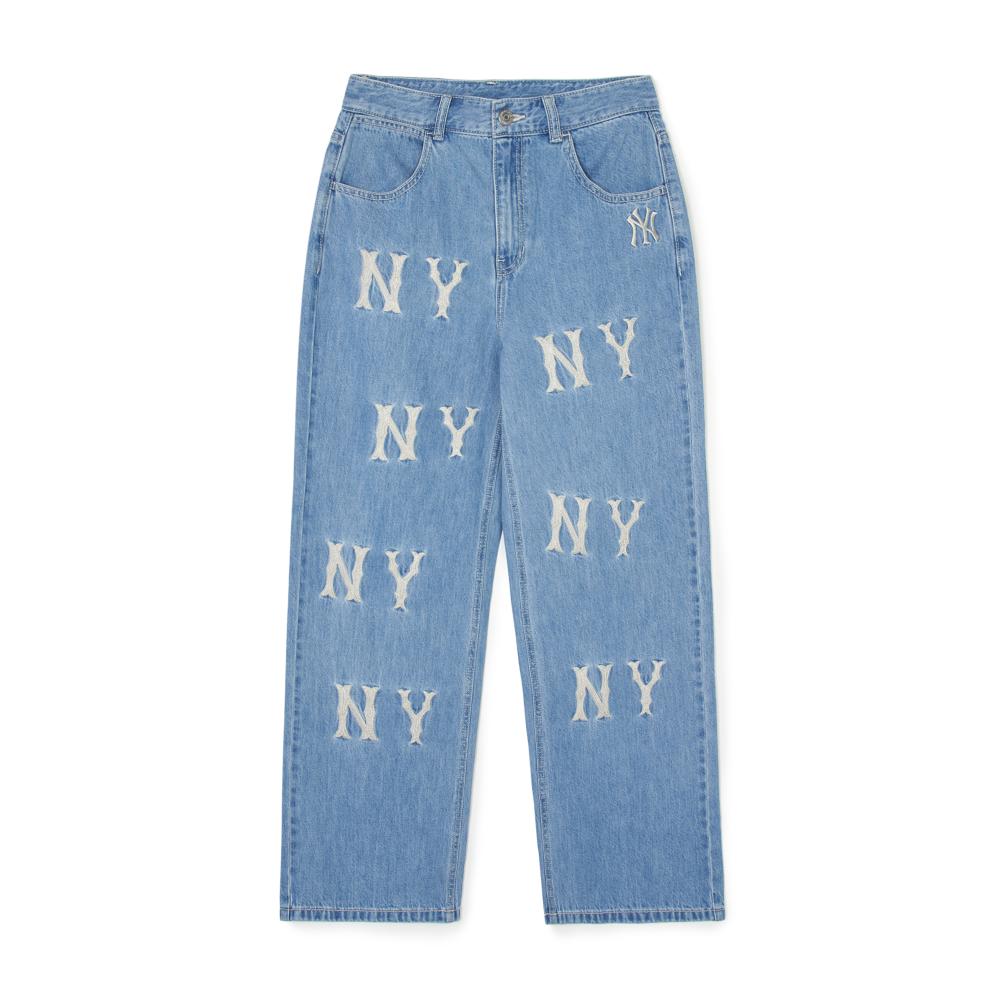 Multi Mega Logo Denim New York Yankees Denim Pants