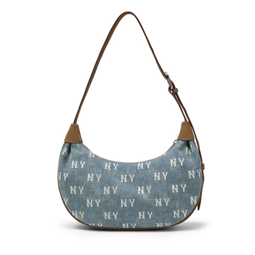 MLB korea■新作*CLASSIC MONOGRAM DENIM VINTAGE HOBO BAG กระเป๋าสะพายไหล่ Classic Monogram Vintage Denim Hobo Bag New