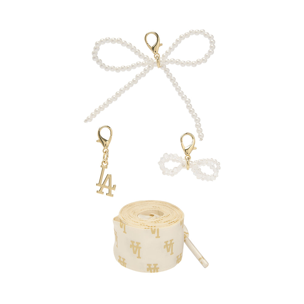 เซทเชือกรองเท้า ดีไอวาย Team Logo Pearl Ribbon Shoelace Set Los Angeles Dodgers