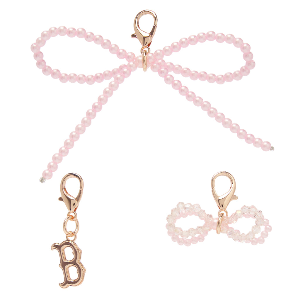 Team Logo Pearl Ribbon Shoelace Set Boston Red Sox