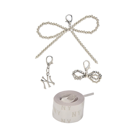เซทเชือกรองเท้า ดีไอวาย Team Logo Pearl Ribbon Shoelace Set New York Yankees