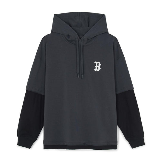 เสื้อฮู้ดดี้ M-Treet Back Letter Layered Hoodie Boston Red Sox