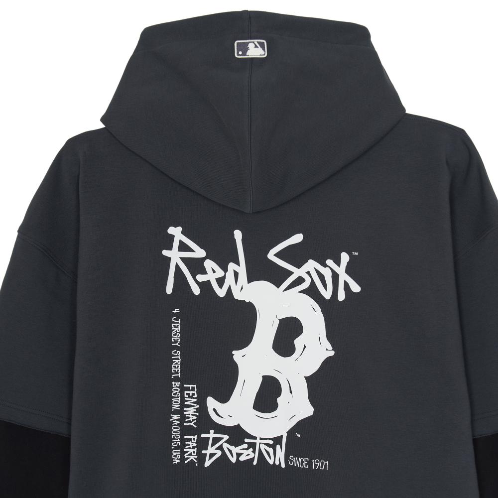 M-Treet Back Letter Layered Hoodie Boston Red Sox