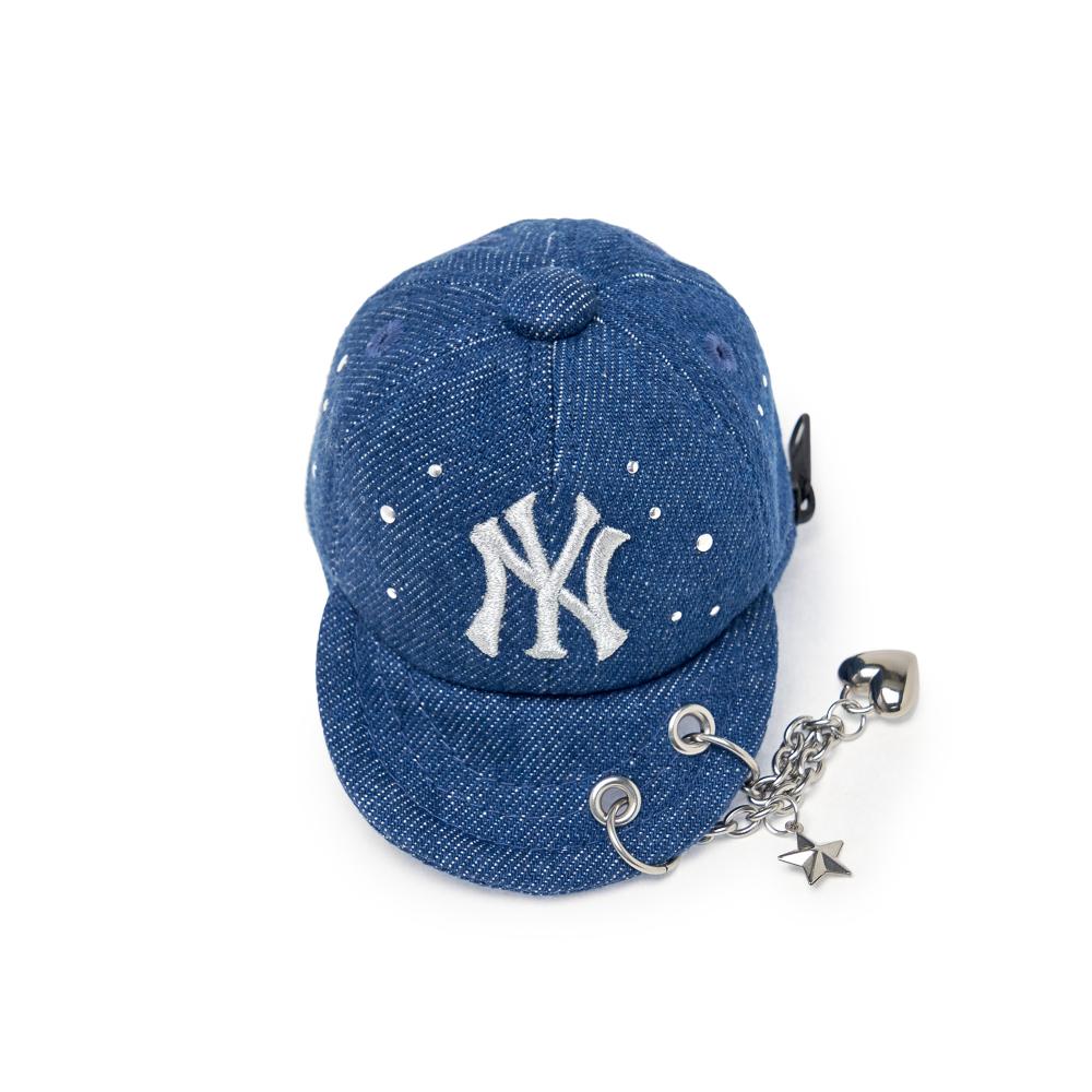Basic Denim Point Ballcap Pouch Keyring New York Yankees