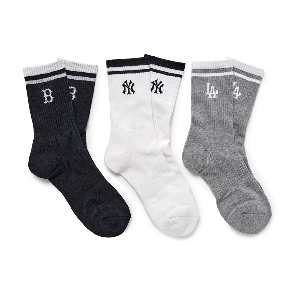 ถุงเท้า Daily Stripe Crew Socks 3Pairs Set No Team
