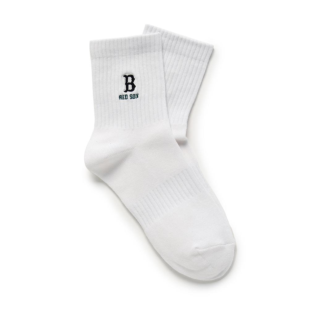 ถุงเท้า White Small Logo Block Embroidery Socks Boston Red Sox