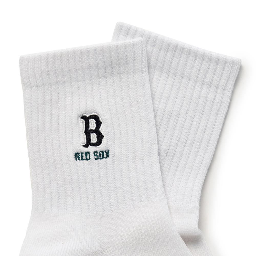 ถุงเท้า White Small Logo Block Embroidery Socks Boston Red Sox