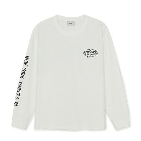 เสื้อยืดแขนยาว Basic Streete Sleeve Lettering Long Sleeve T-Shirts New York Yankees