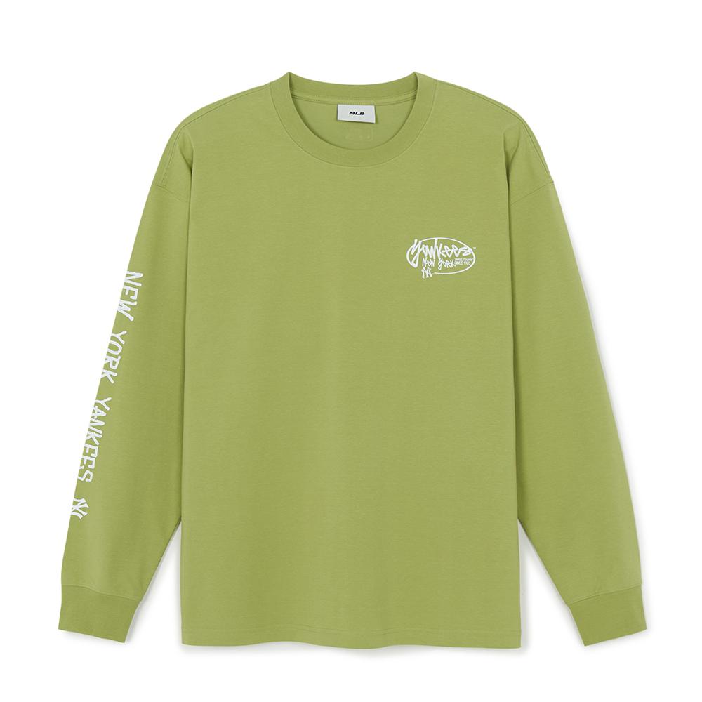 Basic Streete Sleeve Lettering Long Sleeve T-Shirts New York Yankees