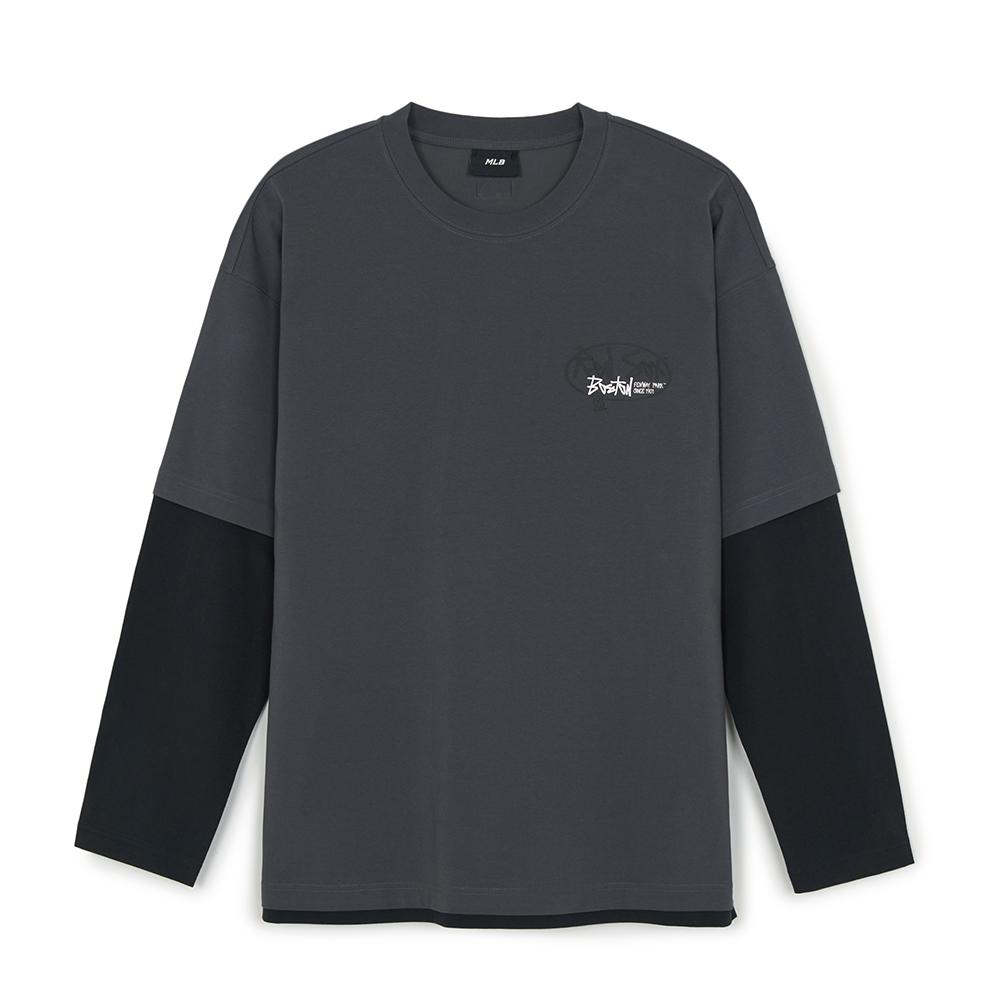 Basic Street Logo Layered Long Sleeve T-Shirts Boston Red Sox