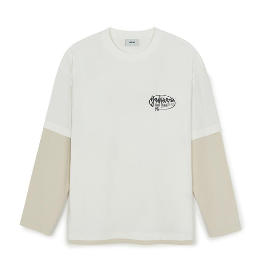 เสื้อยืดแขนยาว Basic Street Logo Layered Long Sleeve T-Shirts New York Yankees