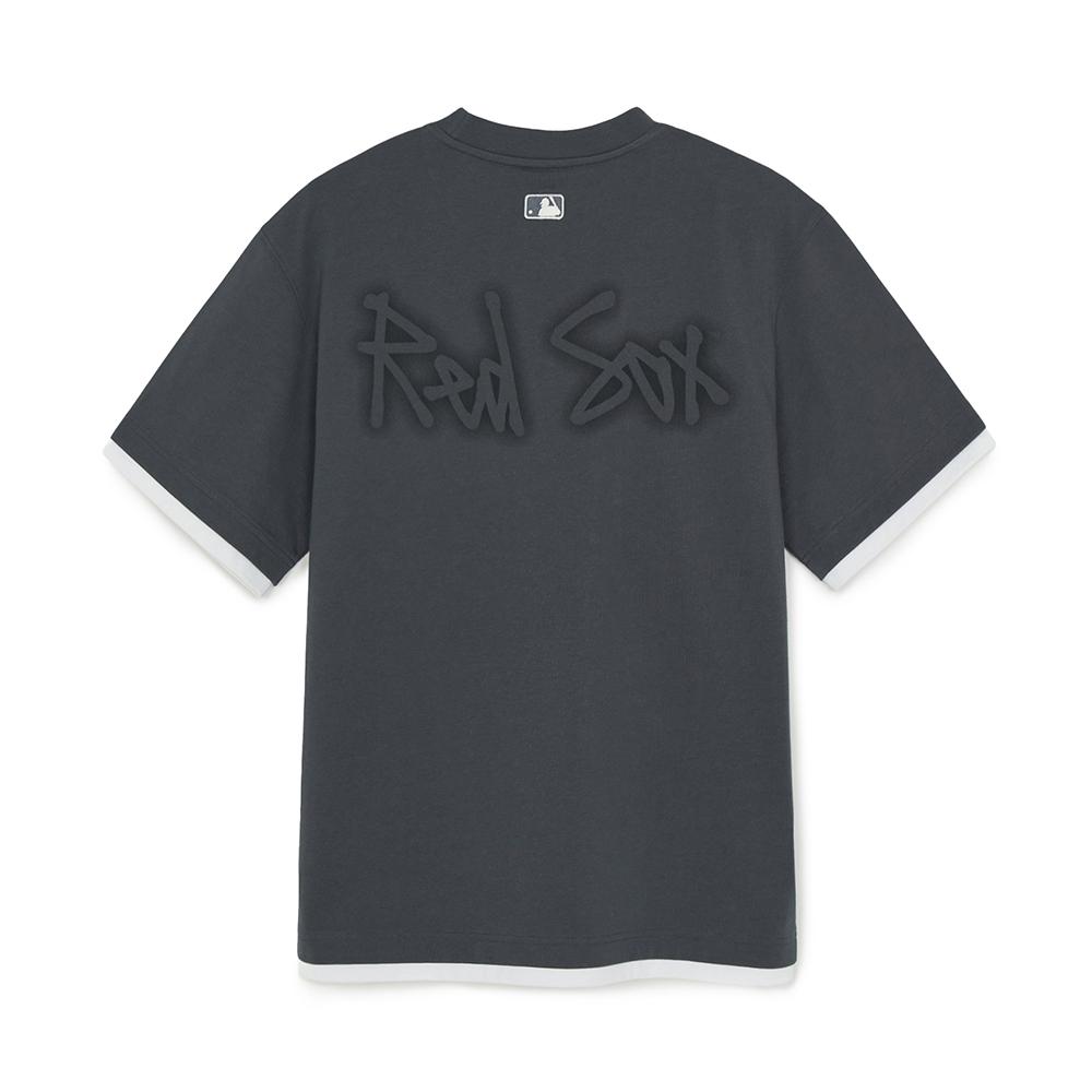 เสื้อยืด Basic Street Logo Layered Over Fit T-Shirts Boston Red Sox