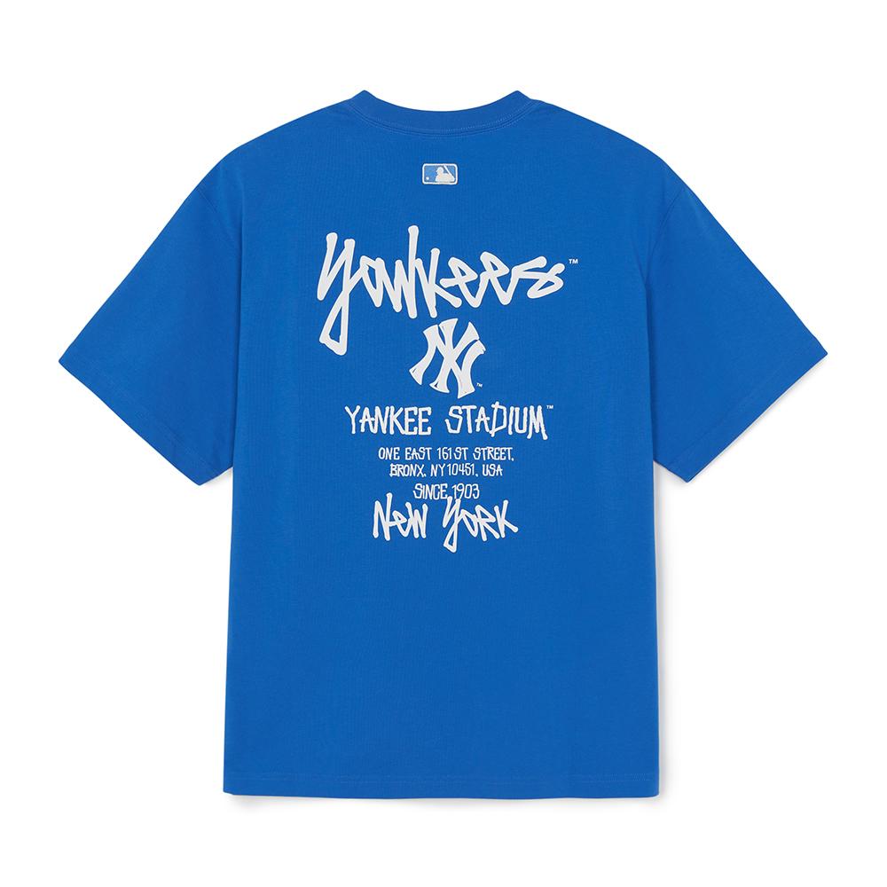 เสื้อยืด Basic Street Back Lettering Over Fit T-Shirts New York Yankees