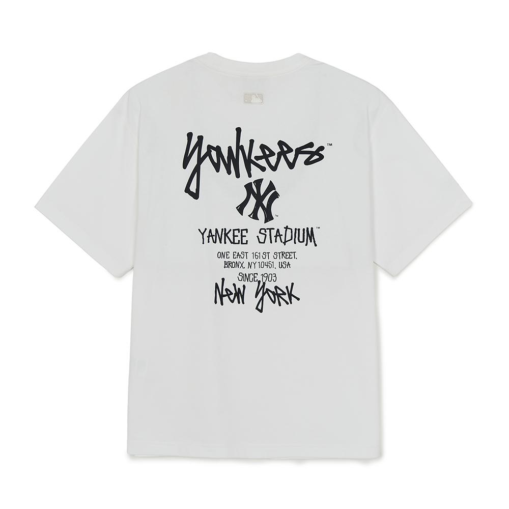 เสื้อยืด Basic Street Back Lettering Over Fit T-Shirts New York Yankees
