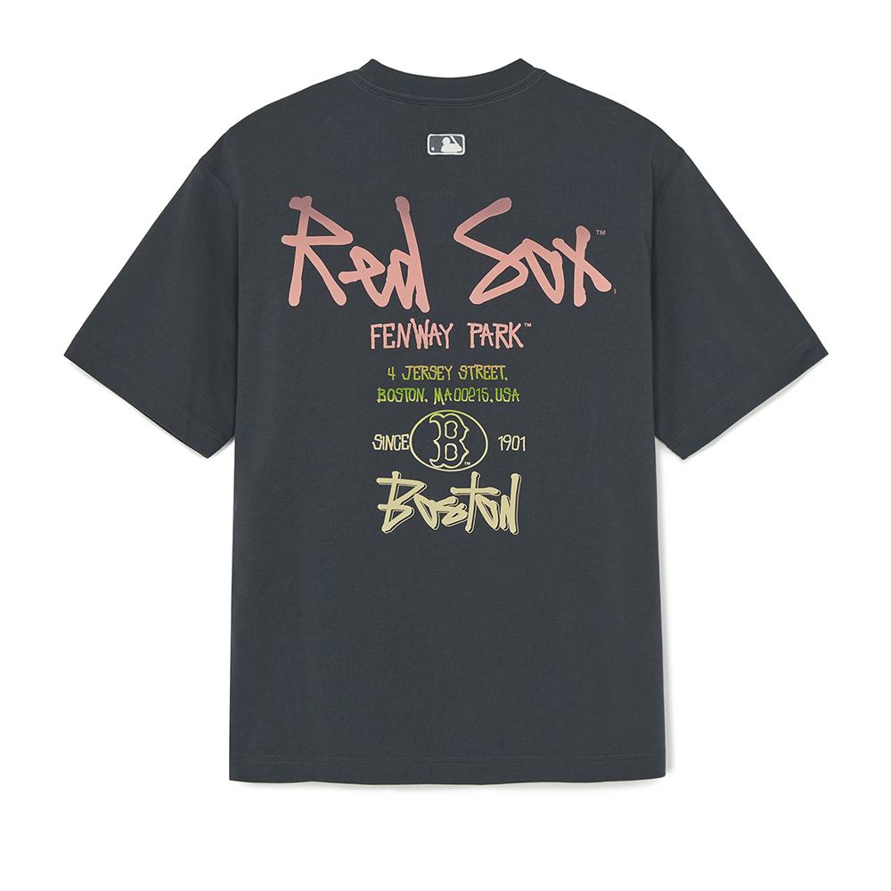 เสื้อยืด Basic Street Color Lettering Over Fit T-Shirts Boston Red Sox