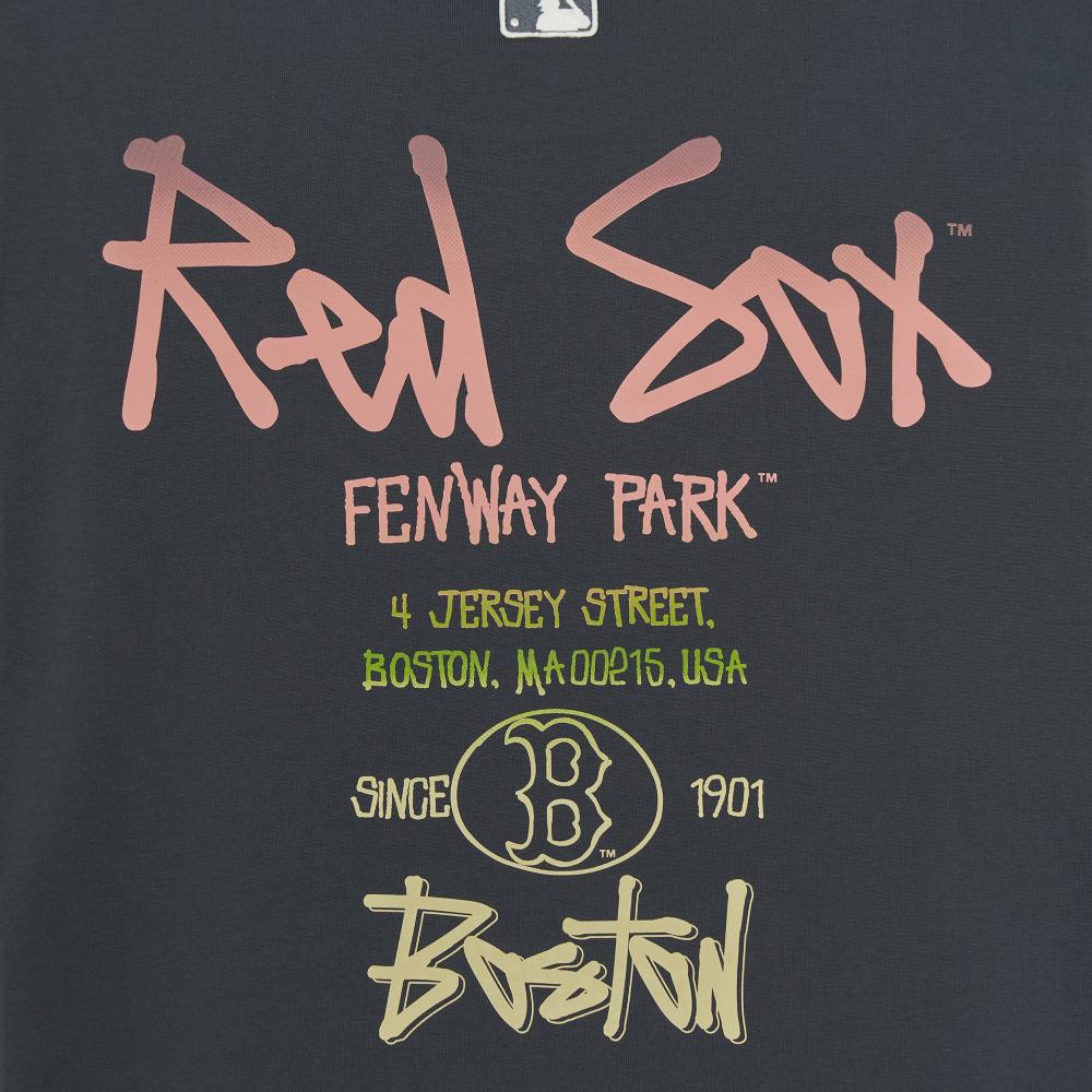 เสื้อยืด Basic Street Color Lettering Over Fit T-Shirts Boston Red Sox