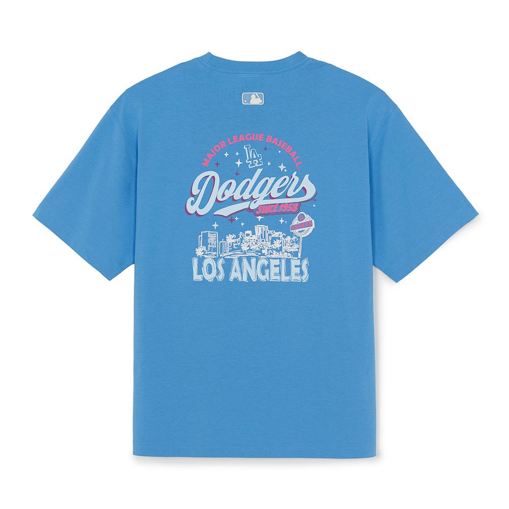 เสื้อยืด Basic Color Lettering Back Graphic Over Fit T-Shirts Los Angeles Dodgers