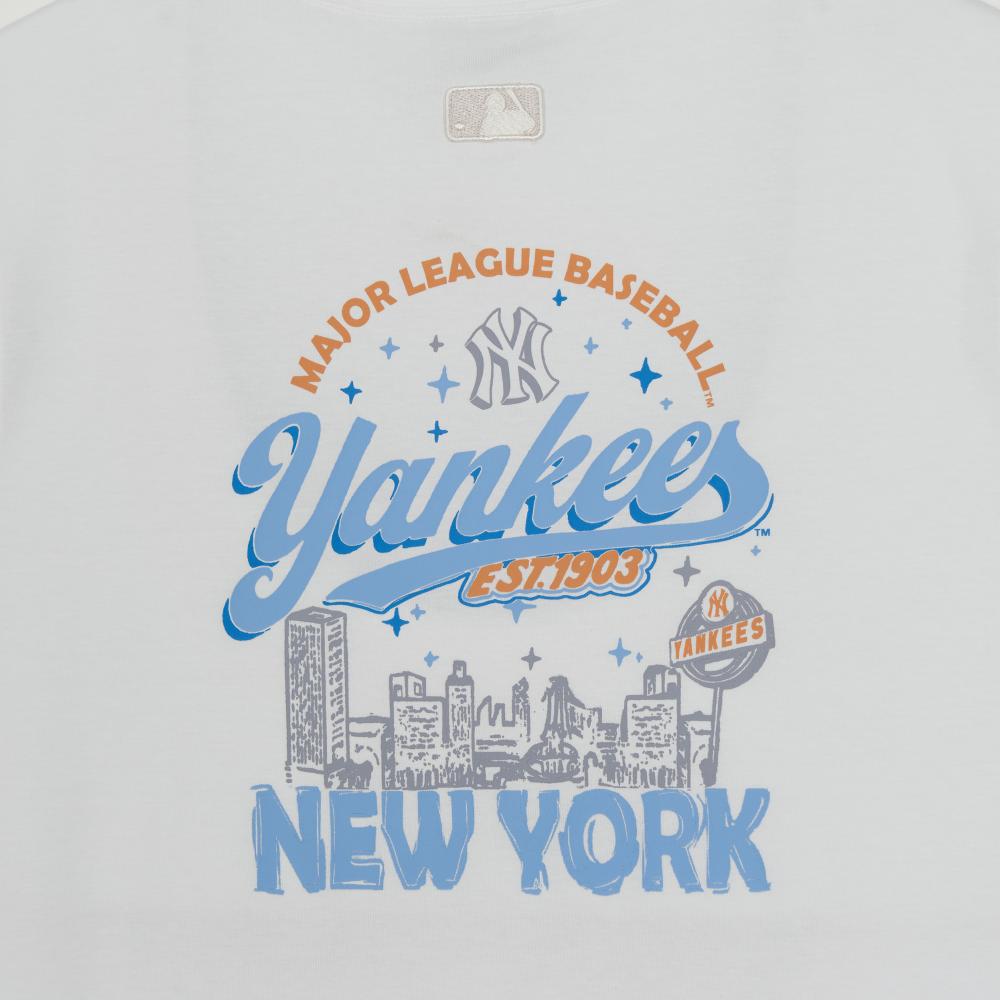 Basic Color Lettering Back Graphic Over Fit T-Shirts New York Yankees