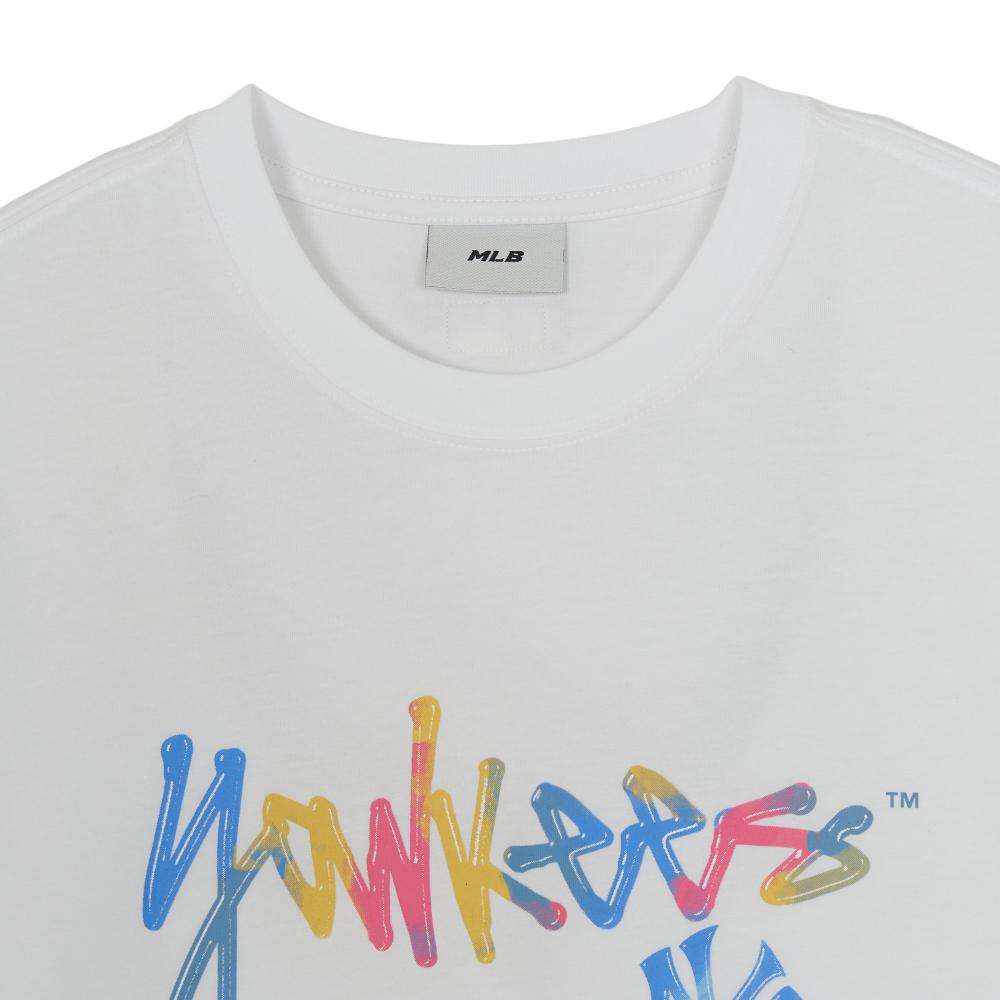 Basic Colorful Street Mtreet Logo Over Fit T-Shirts New York Yankees