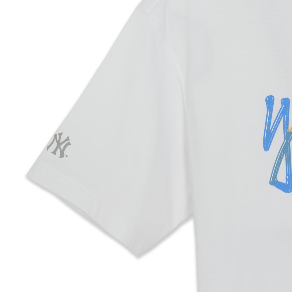 Basic Colorful Street Mtreet Logo Over Fit T-Shirts New York Yankees