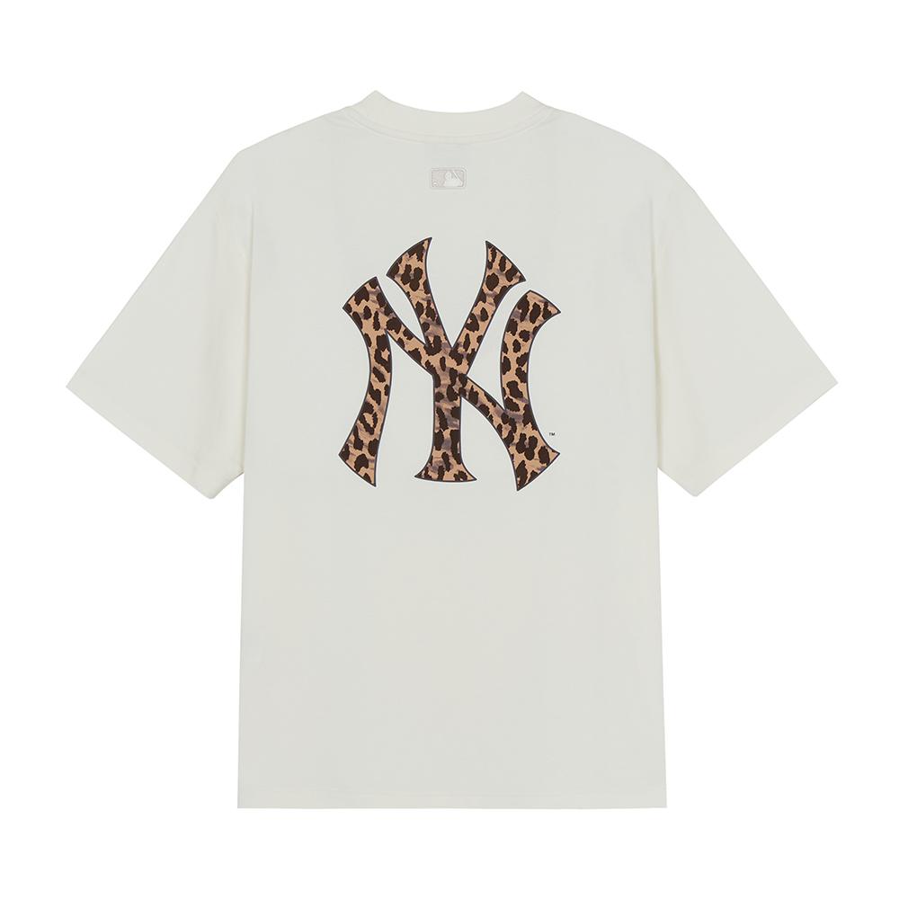 Street Leopard Big Logo Semi Over Fit T-Shirts New York Yankees