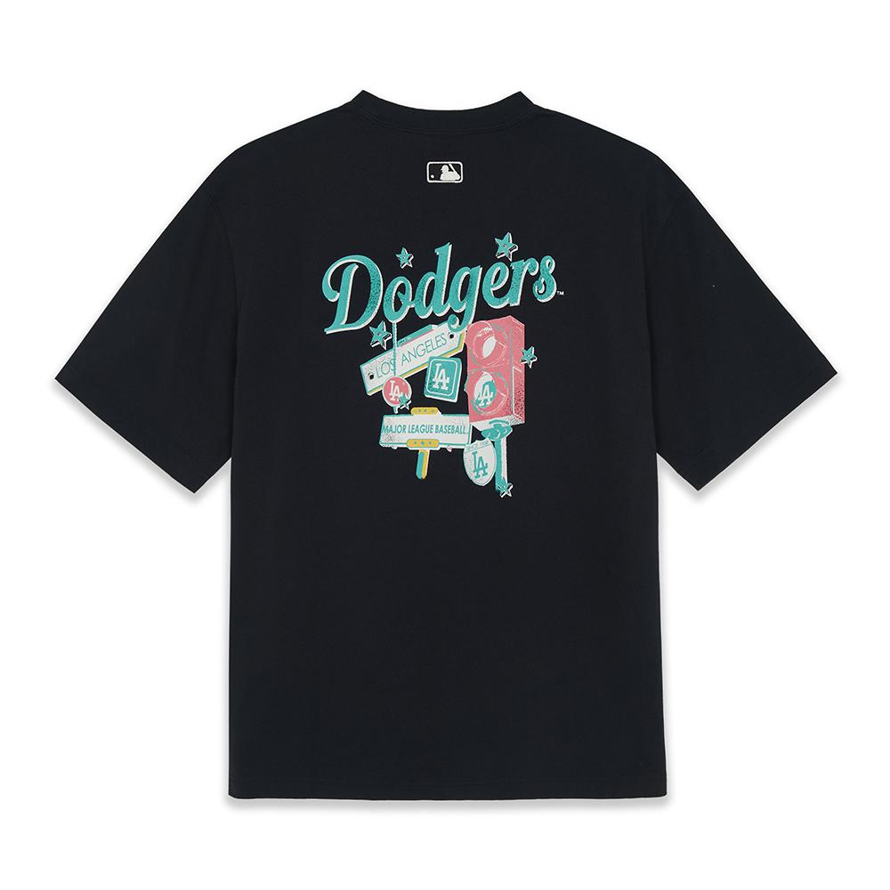 Colorful City Traffic Over Fit T-Shirts Los Angeles Dodgers