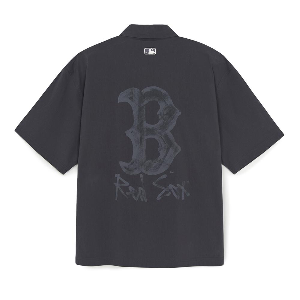 เสื้อเชิ้ต Street Back Logo Cotton Blend Short Sleeves Shirts Boston Red Sox