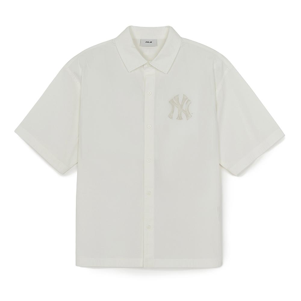 เสื้อเชิ้ต Street Back Logo Cotton Blend Short Sleeves Shirts New York Yankees