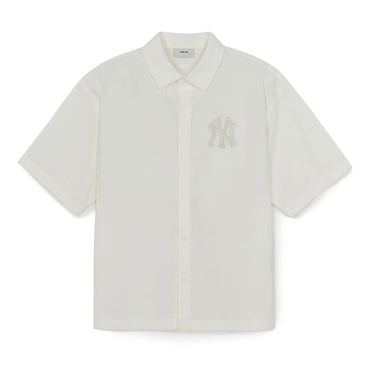 เสื้อเชิ้ต Street Back Logo Cotton Blend Short Sleeves Shirts New York Yankees