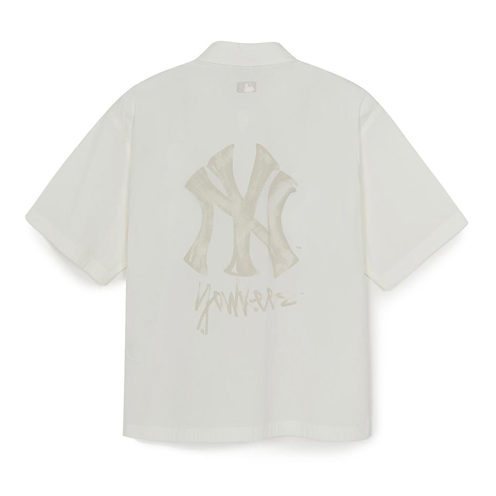 เสื้อเชิ้ต Street Back Logo Cotton Blend Short Sleeves Shirts New York Yankees