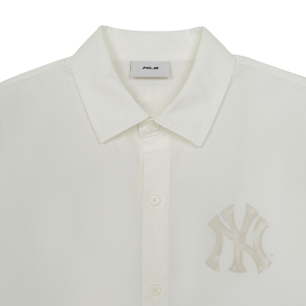 เสื้อเชิ้ต Street Back Logo Cotton Blend Short Sleeves Shirts New York Yankees