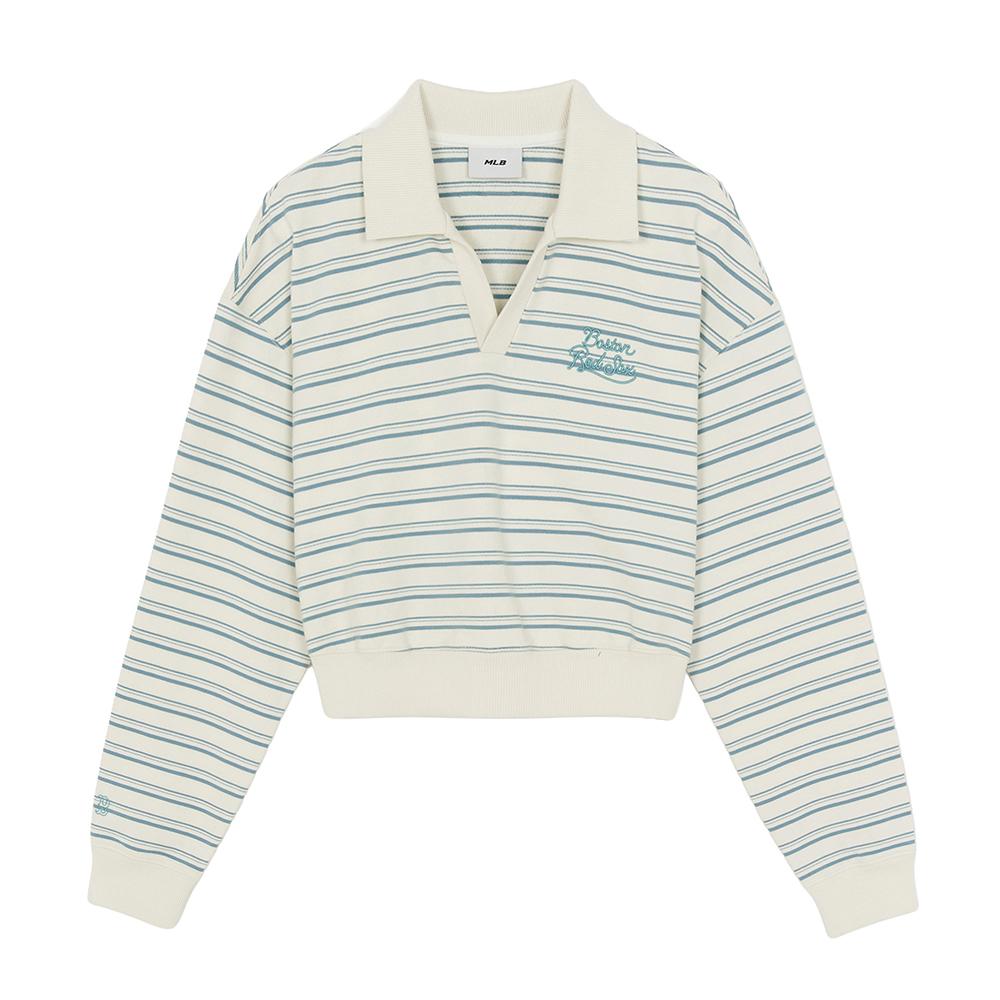 เสื้อสเวตเชิ้ต Womens Varsity Sportive Stripe Sweatshirts Boston Red Sox