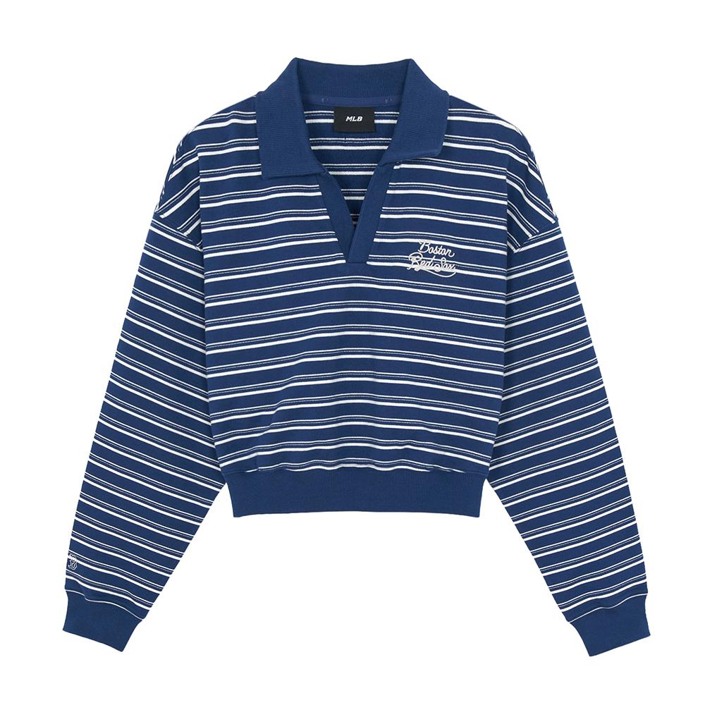 เสื้อสเวตเชิ้ต Womens Varsity Sportive Stripe Sweatshirts Boston Red Sox