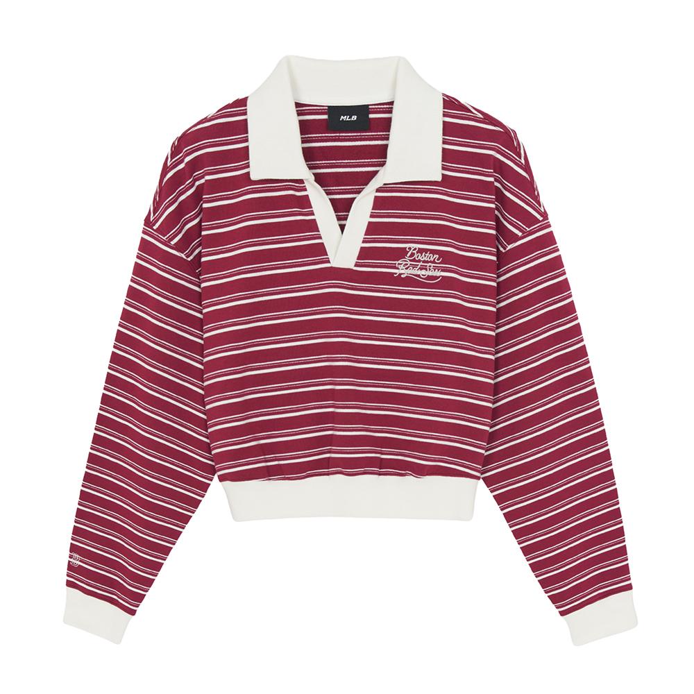 เสื้อสเวตเชิ้ต Womens Varsity Sportive Stripe Sweatshirts Boston Red Sox