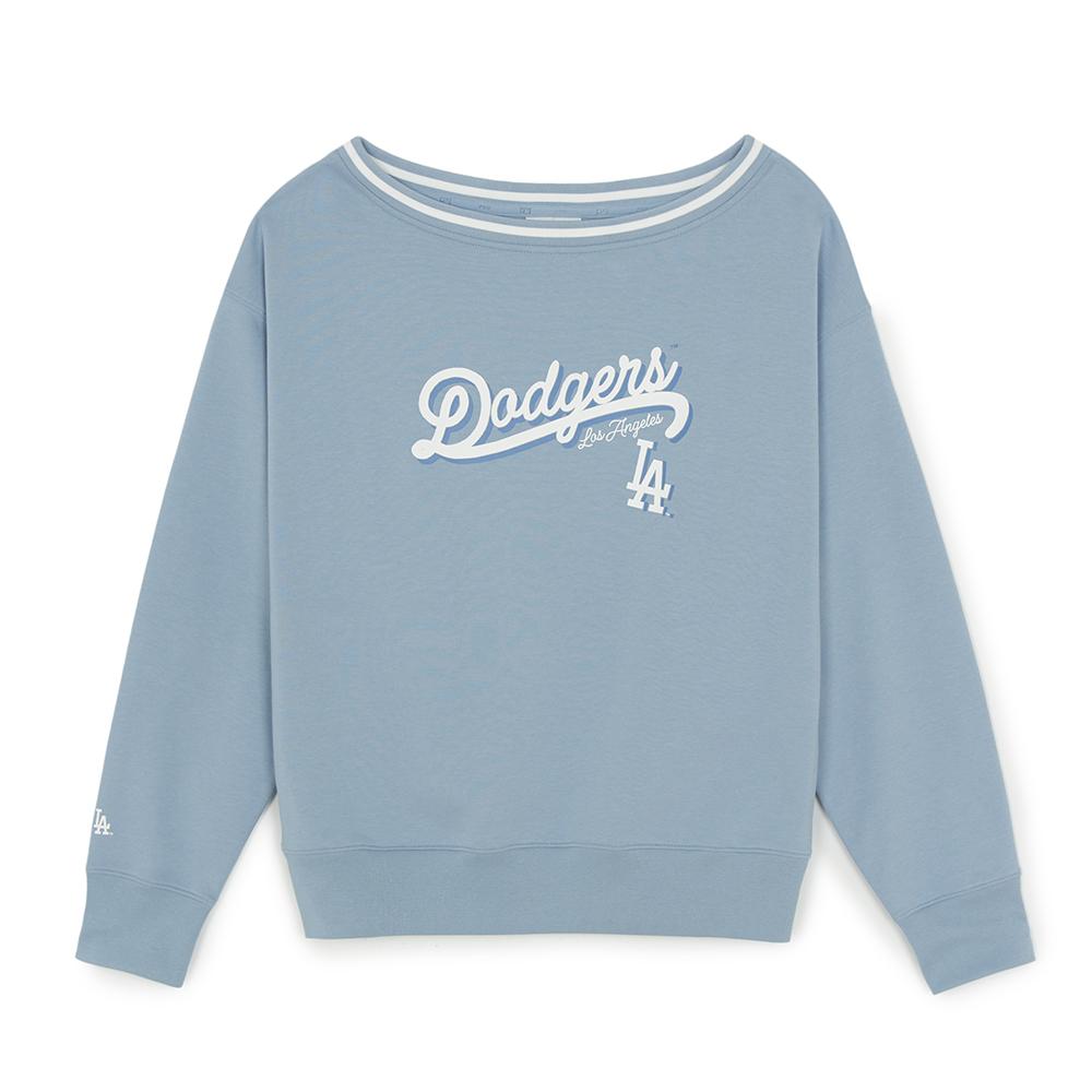 Womens Varsity Sportive Off-Shoulder Sweatshirts Los Angeles Dodgers