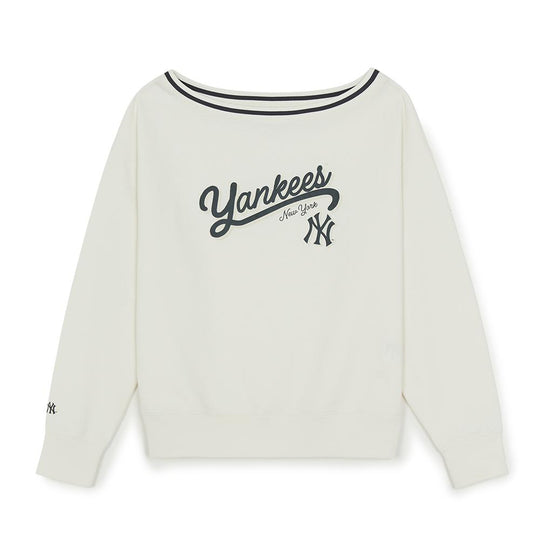 Womens Varsity Sportive Off-Shoulder Sweatshirts New York Yankees