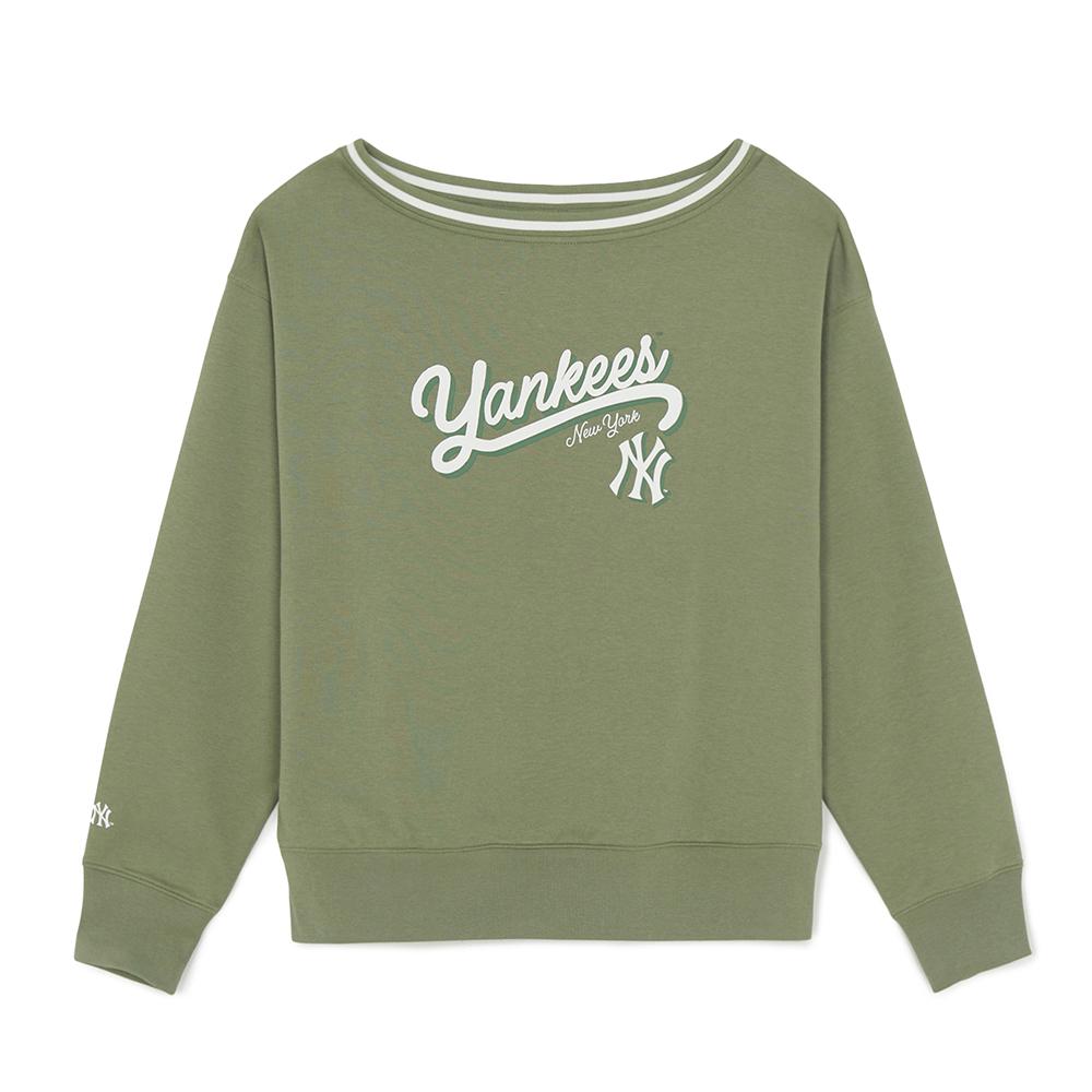 Womens Varsity Sportive Off-Shoulder Sweatshirts New York Yankees
