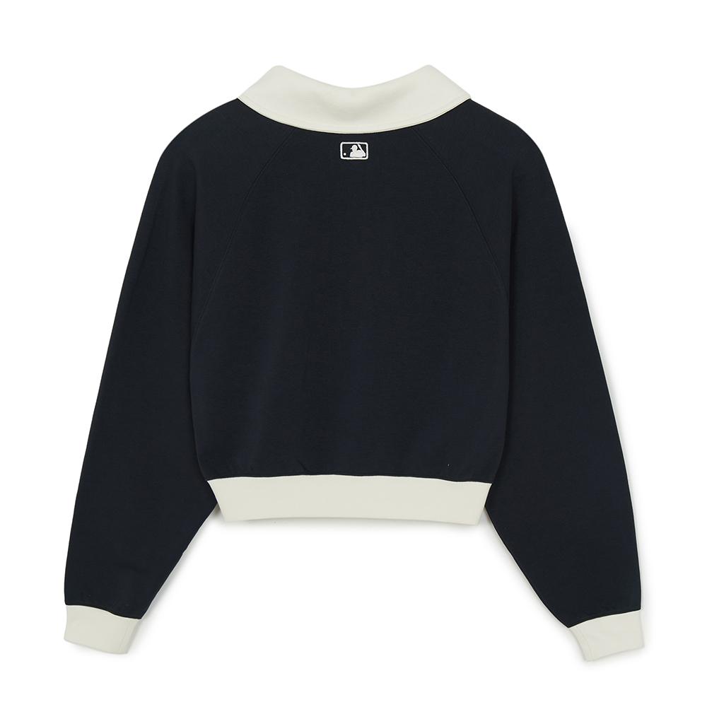 เสื้อสเวตเชิ้ต Womens Varsity Sportive Color Blocking Half Zip Sweatshirts New York Yankees