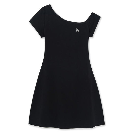 ชุดเดรส  Basic Off Shoulder Shirring Ribbed Ops Los Angeles Dodgers