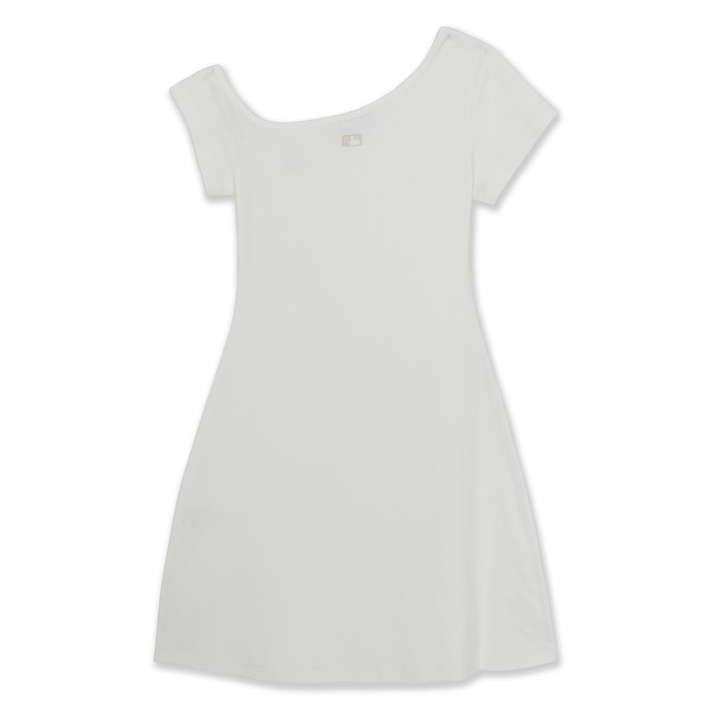 Basic Off Shoulder Shirring Ribbed Ops New York Yankees