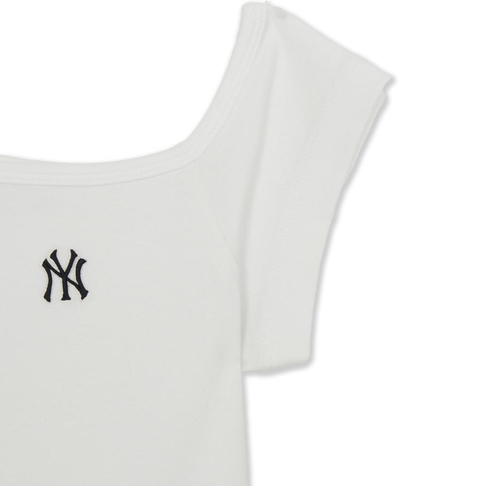 Basic Off Shoulder Shirring Ribbed Ops New York Yankees