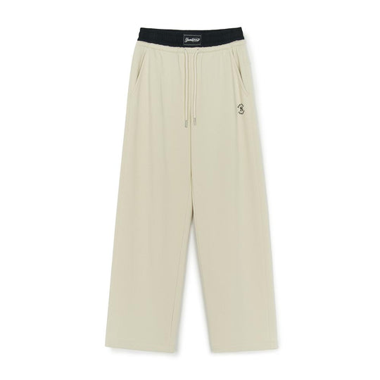 Women's Basic Double Waist Semi Wide Pants New York Yankees