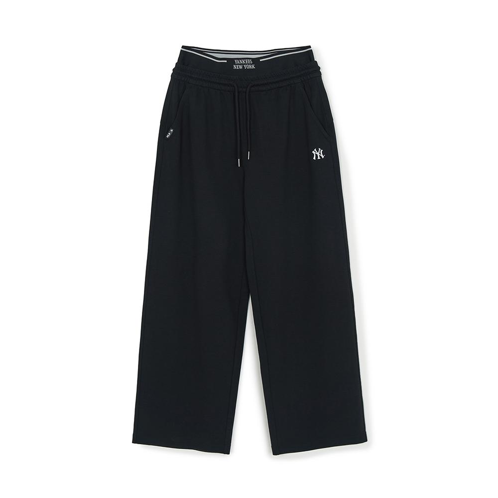 Womens Basic Double Waisted Semi Wide Hip Pants New York Yankees