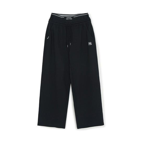 กางเกงขายาว Womens Basic Double Waisted Semi Wide Hip Pants New York Yankees